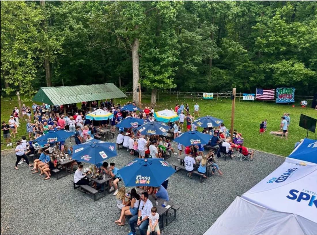 the back lot, party in full swing
